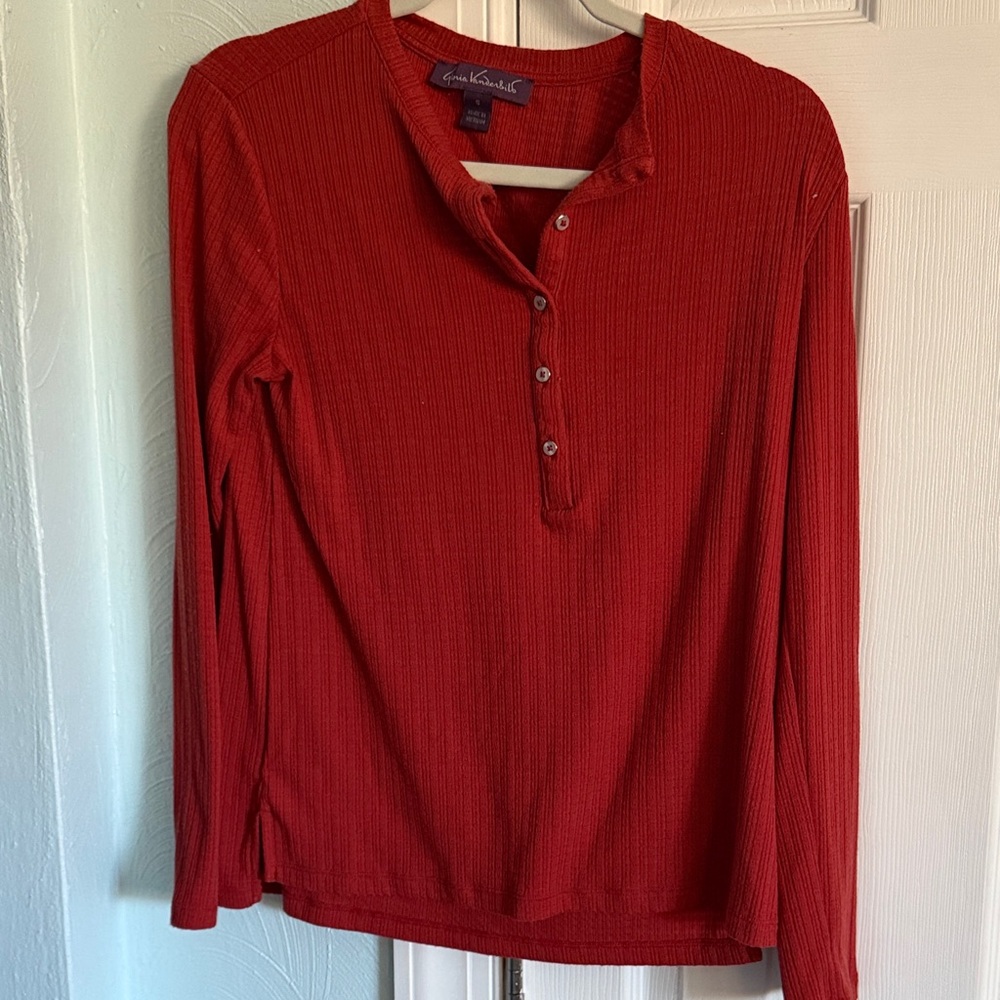 Gloria Vanderbilt Rust Long Sleeve Blouse